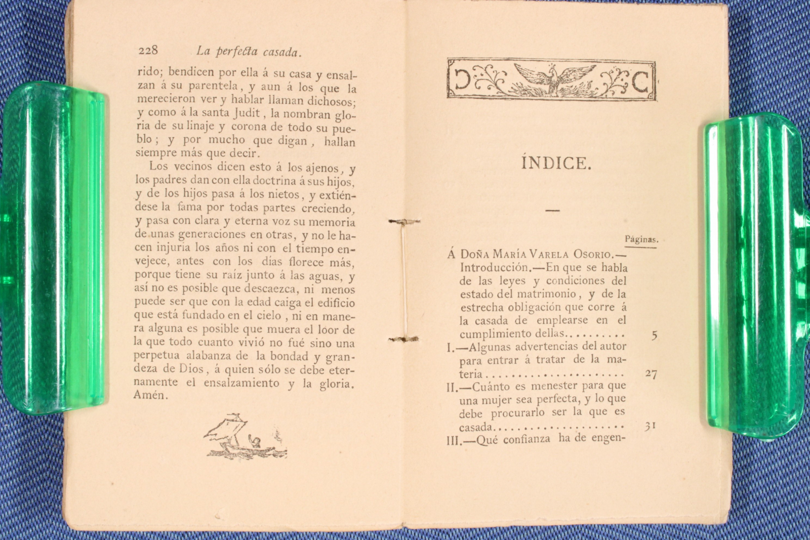 Mini libro La perfecta casada. 1882