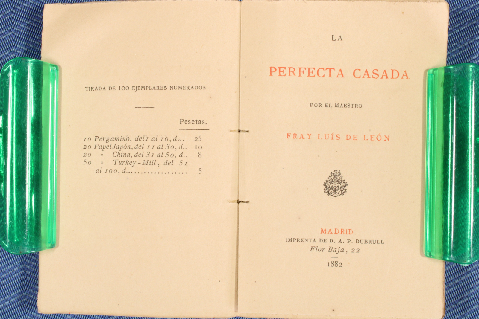 Mini libro La perfecta casada. 1882