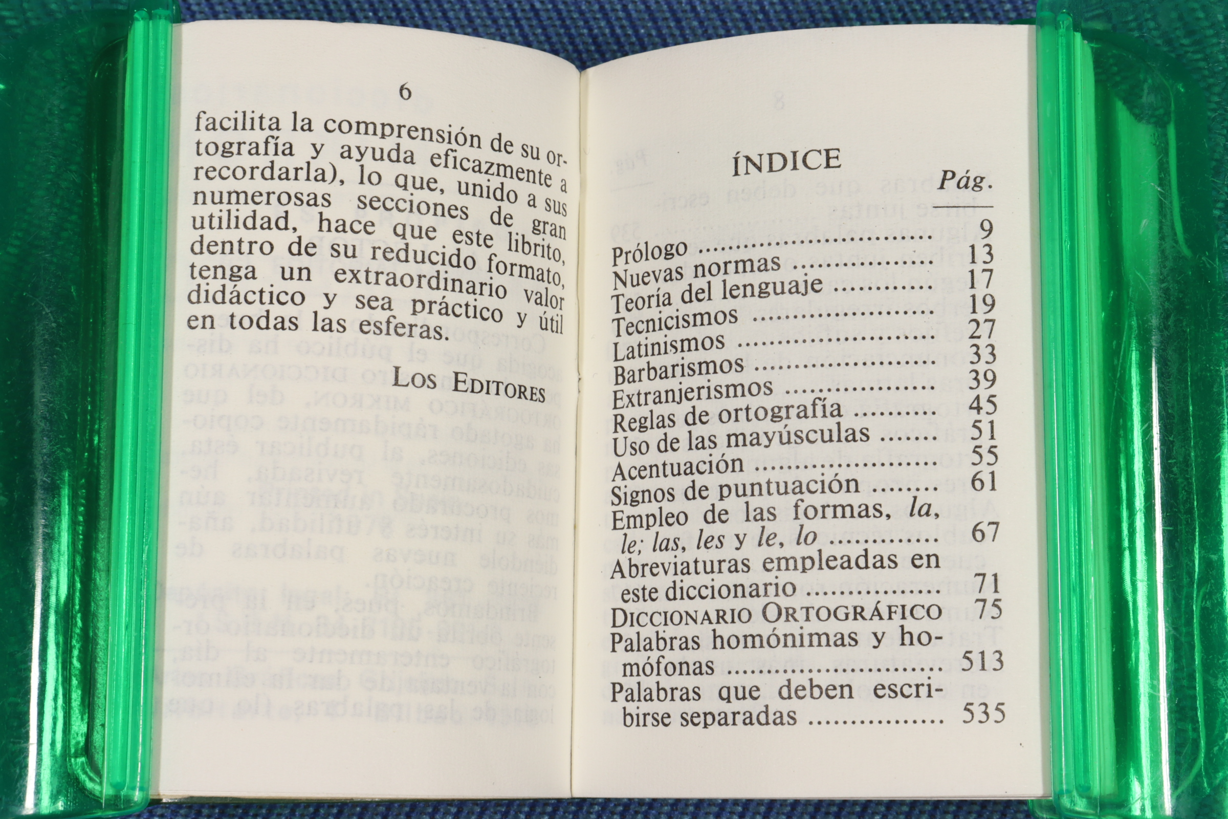 Diccionario Ortográfico Mikrón. Miniatura. 1978.